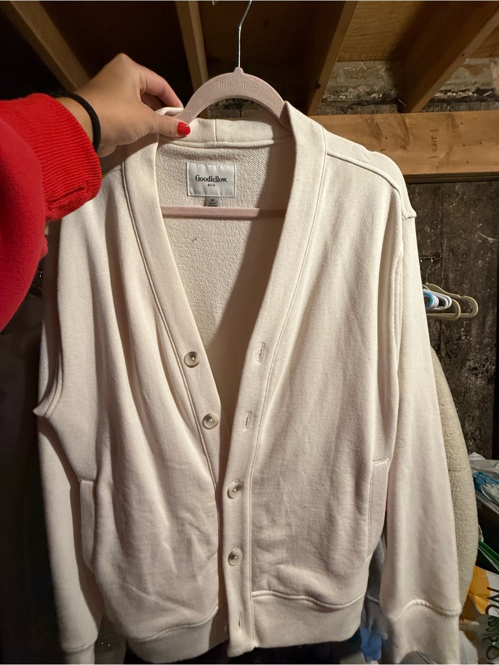 Goodfellow & Co Cream Men's Cardigan Sweater